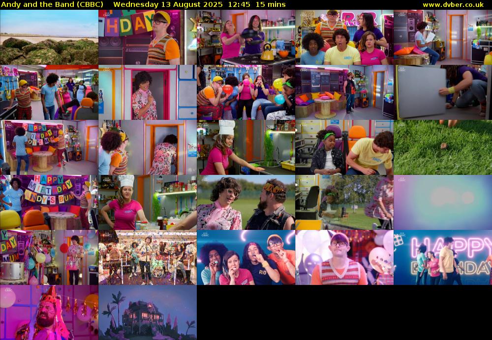 Andy and the Band (CBBC) Wednesday 13 August 2025 12:45 - 13:00