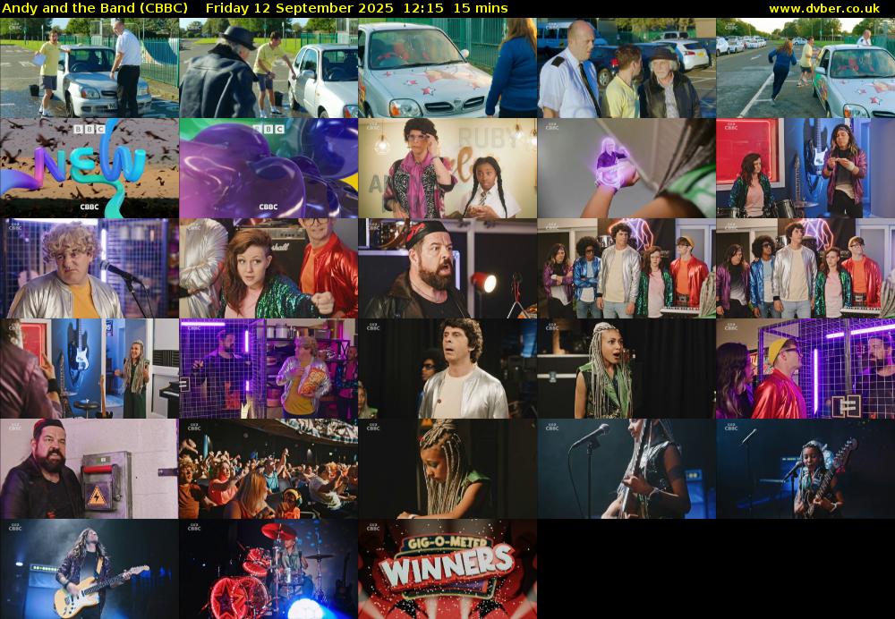 Andy and the Band (CBBC) Friday 12 September 2025 12:15 - 12:30