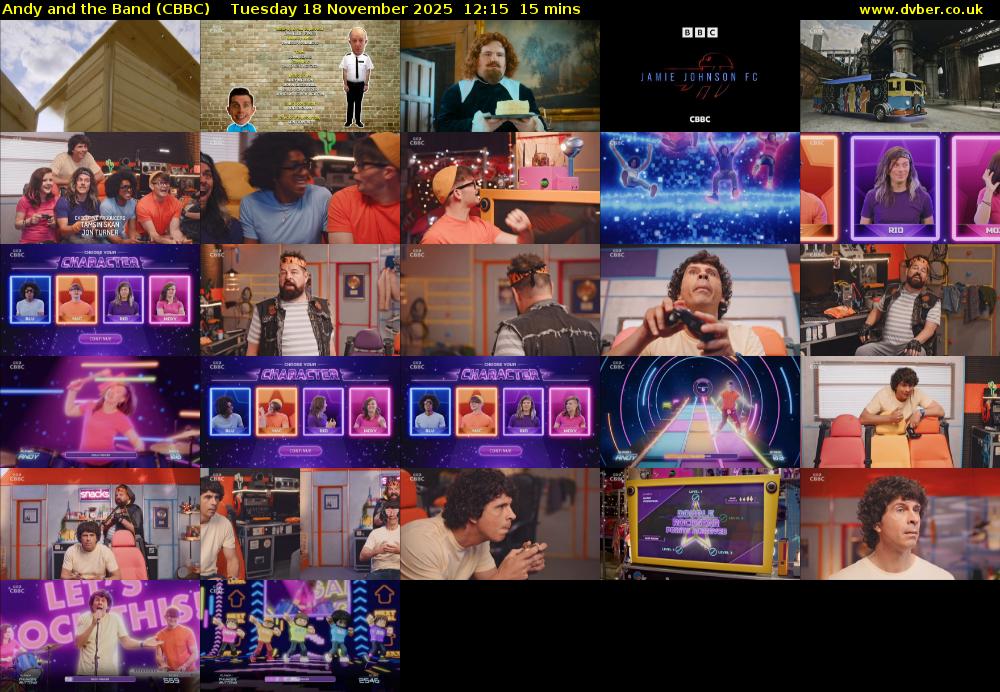 Andy and the Band (CBBC) Tuesday 18 November 2025 12:15 - 12:30