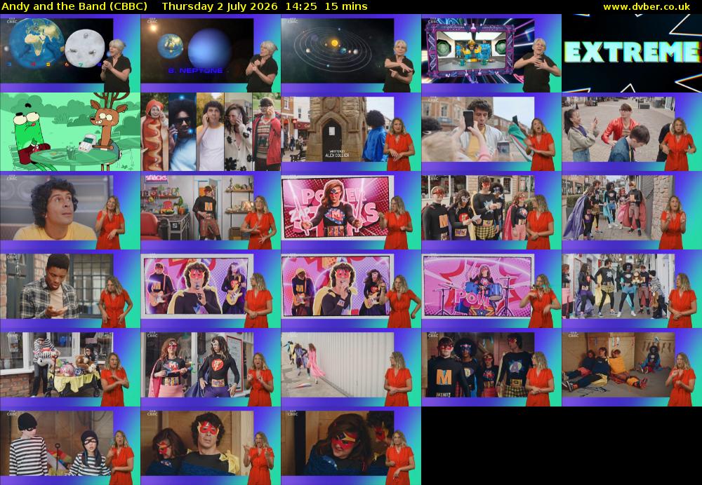 Andy and the Band (CBBC) Thursday 2 July 2026 14:25 - 14:40