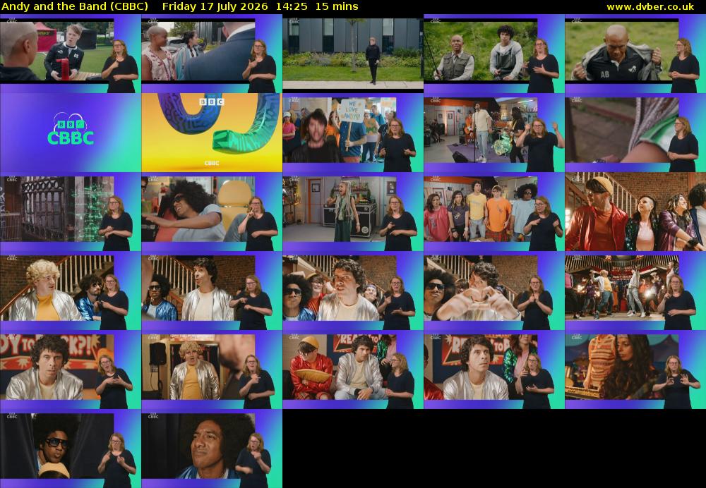 Andy and the Band (CBBC) Friday 17 July 2026 14:25 - 14:40