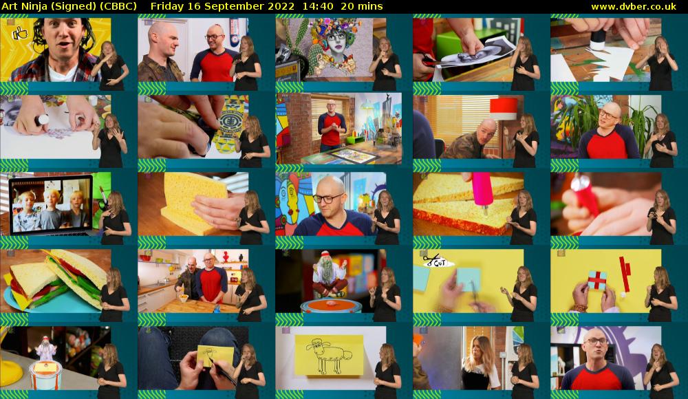 Art Ninja (Signed) (CBBC) Friday 16 September 2022 14:40 - 15:00