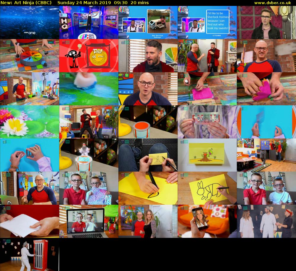 Art Ninja (CBBC) Sunday 24 March 2019 09:30 - 09:50