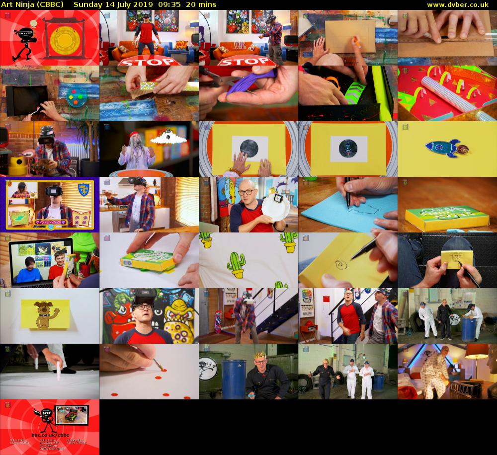 Art Ninja (CBBC) Sunday 14 July 2019 09:35 - 09:55