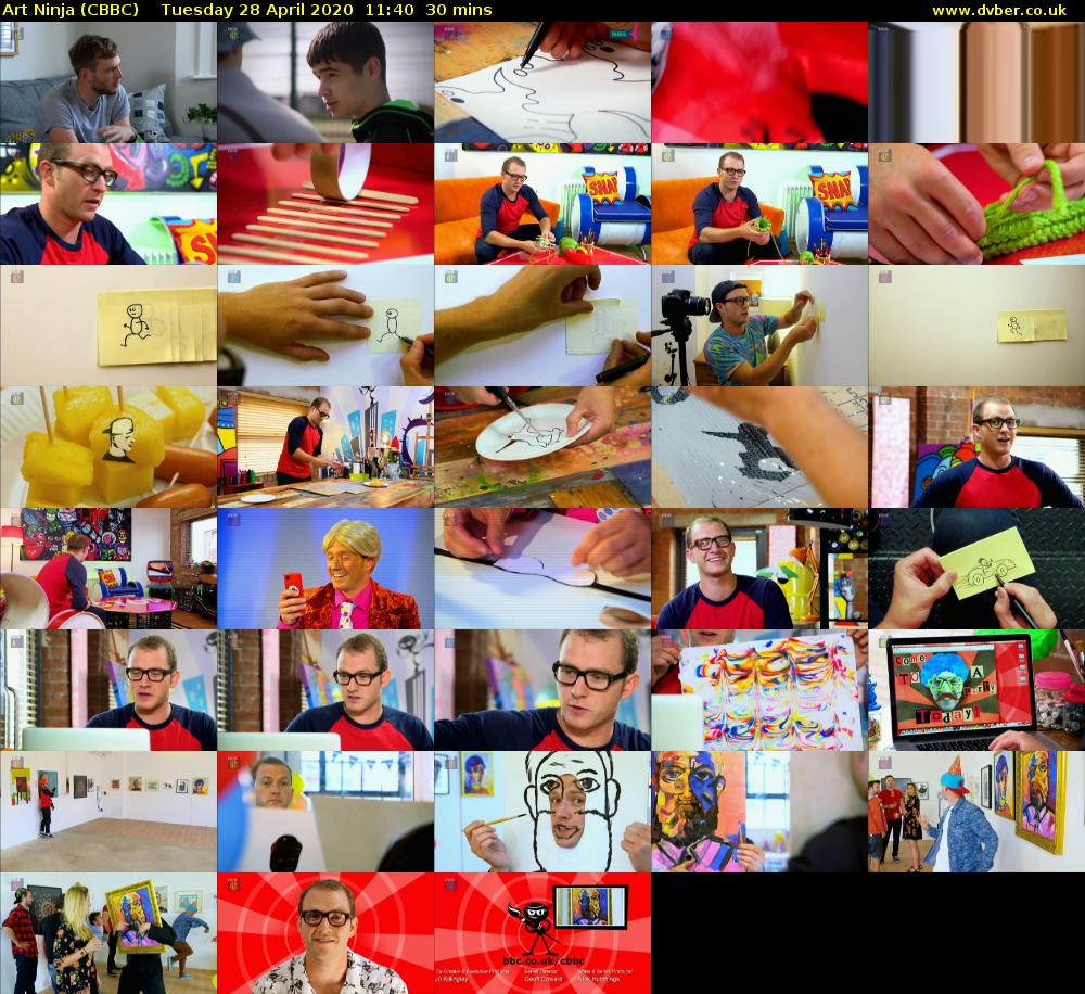 Art Ninja (CBBC) Tuesday 28 April 2020 11:40 - 12:10