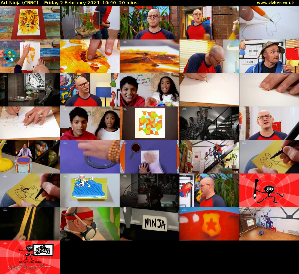 Art Ninja (CBBC) Friday 2 February 2024 10:40 - 11:00