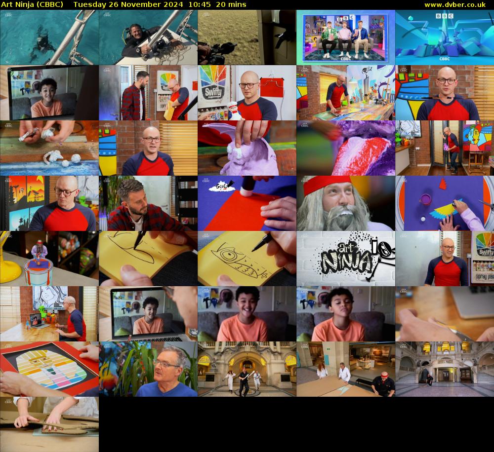 Art Ninja (CBBC) Tuesday 26 November 2024 10:45 - 11:05