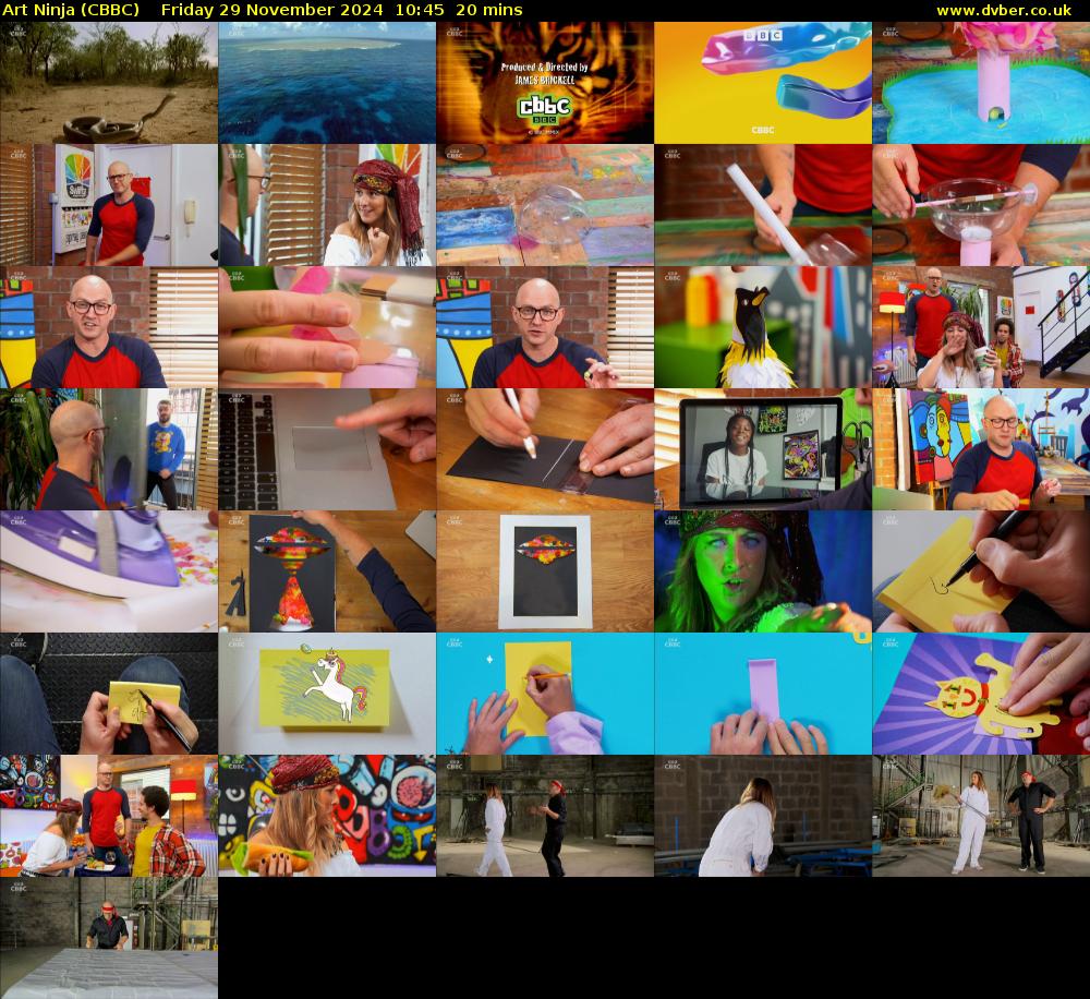 Art Ninja (CBBC) Friday 29 November 2024 10:45 - 11:05