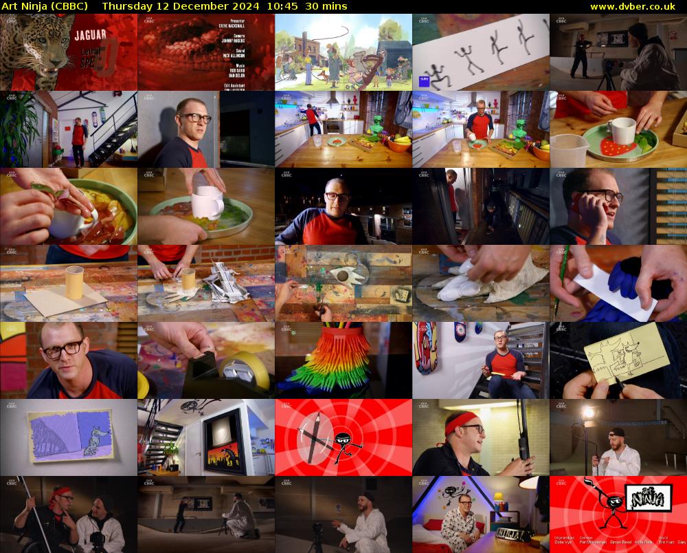Art Ninja (CBBC) Thursday 12 December 2024 10:45 - 11:15