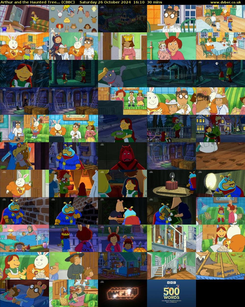 Arthur and the Haunted Tree... (CBBC) Saturday 26 October 2024 16:10 - 16:40