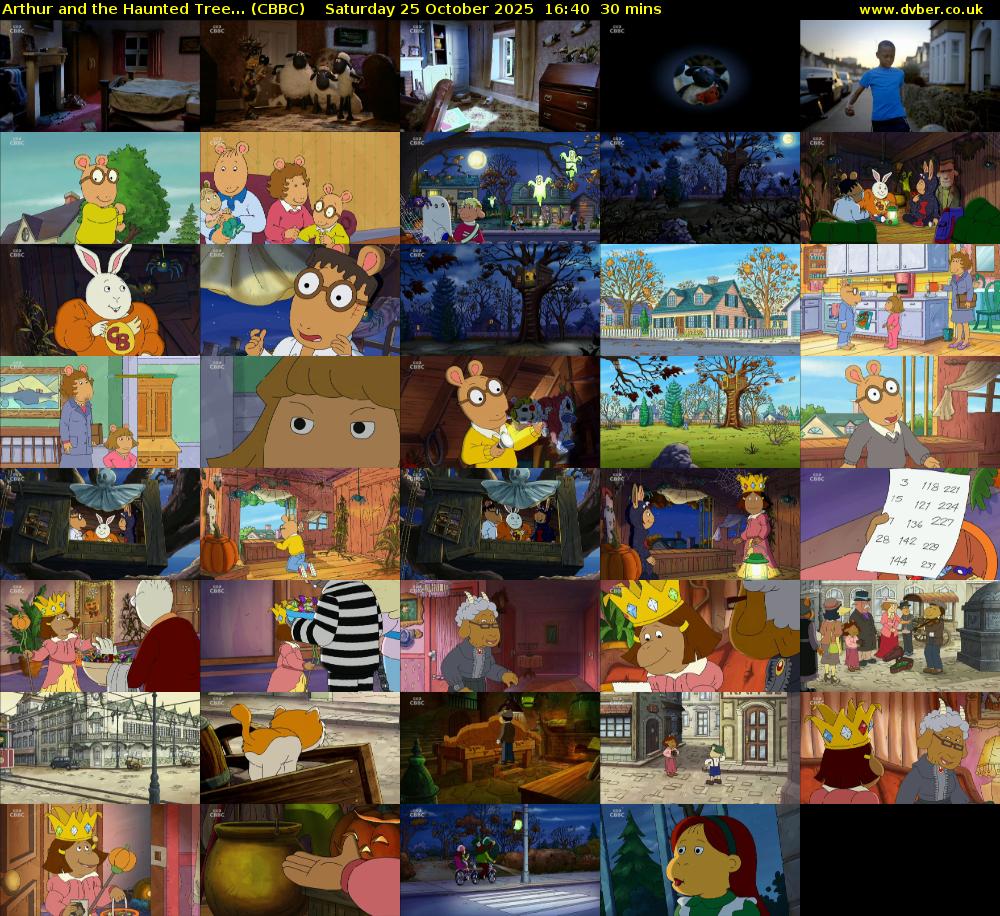 Arthur and the Haunted Tree... (CBBC) Saturday 25 October 2025 16:40 - 17:10