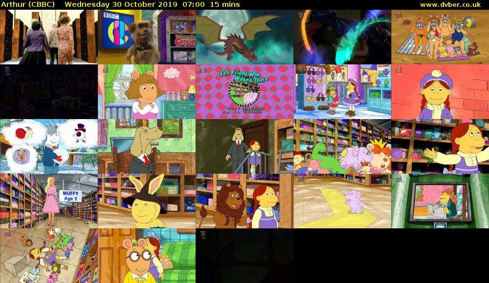 Arthur (CBBC) Wednesday 30 October 2019 07:00 - 07:15