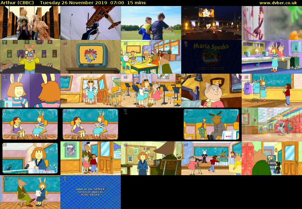 Arthur (CBBC) Tuesday 26 November 2019 07:00 - 07:15
