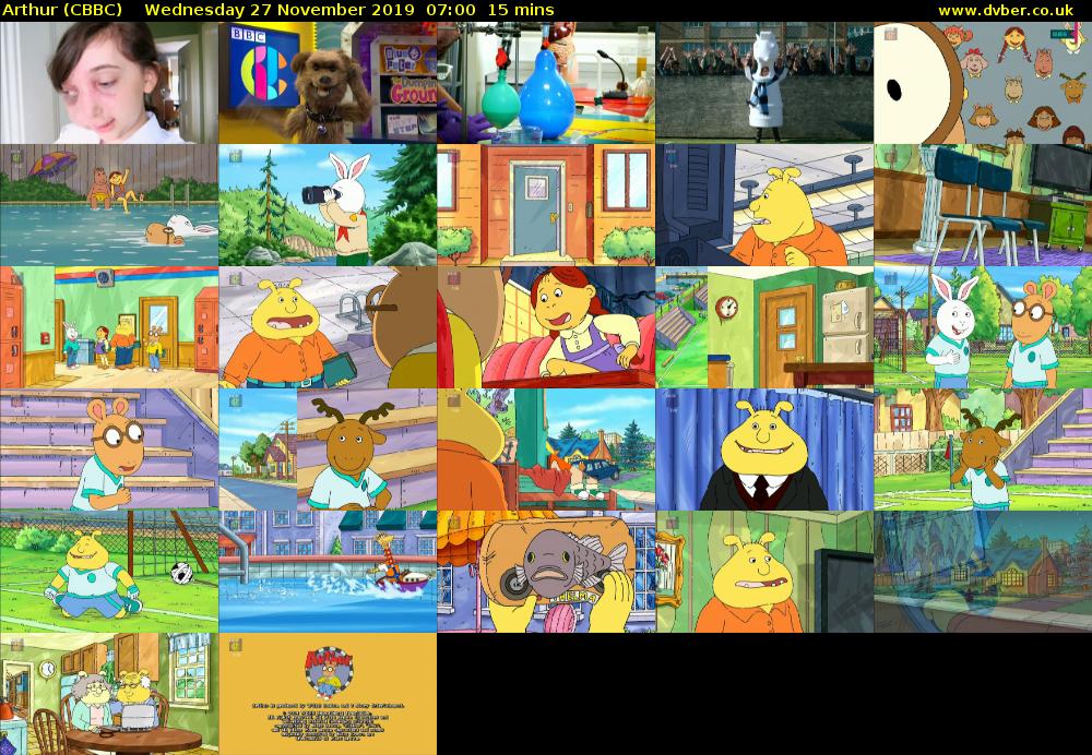 Arthur (CBBC) Wednesday 27 November 2019 07:00 - 07:15