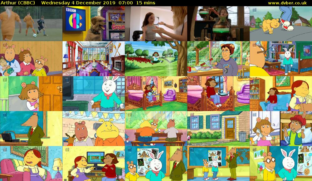 Arthur (CBBC) Wednesday 4 December 2019 07:00 - 07:15