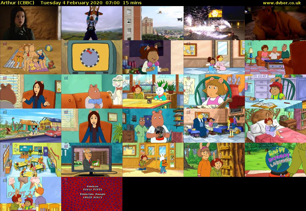 Arthur (CBBC) Tuesday 4 February 2020 07:00 - 07:15