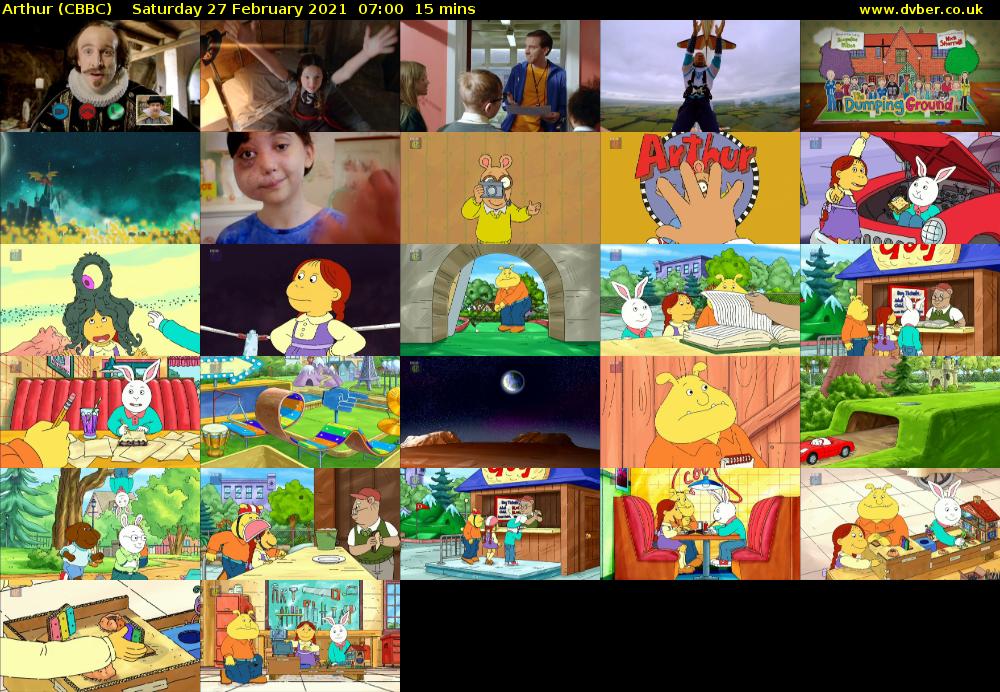Arthur (CBBC) Saturday 27 February 2021 07:00 - 07:15