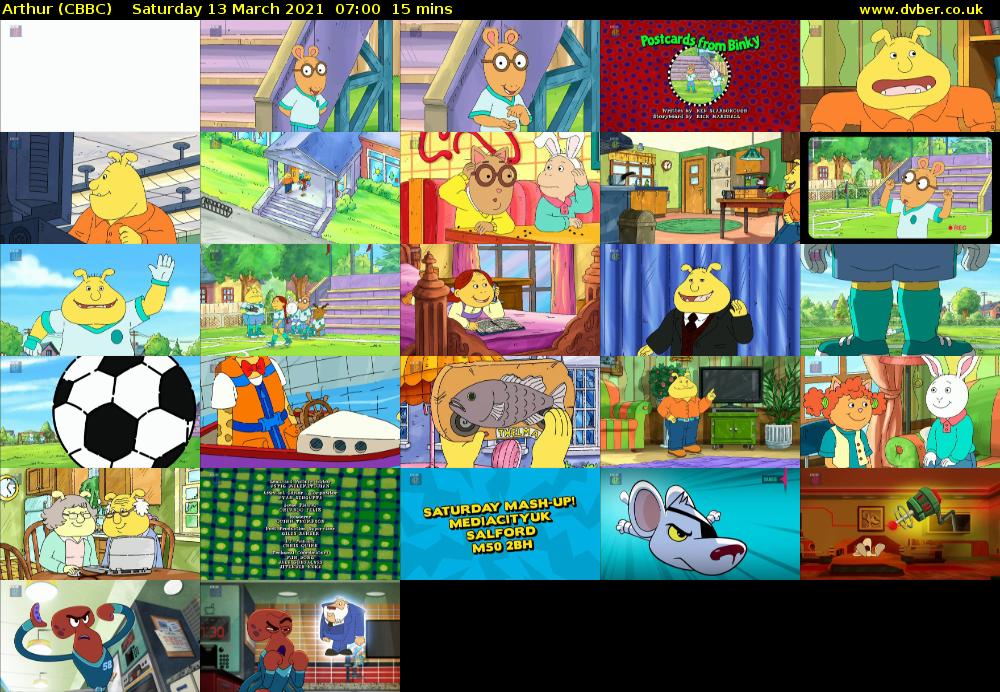 Arthur (CBBC) Saturday 13 March 2021 07:00 - 07:15