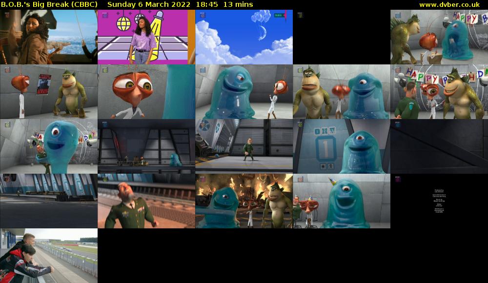 B.O.B.'s Big Break (CBBC) Sunday 6 March 2022 18:45 - 18:58
