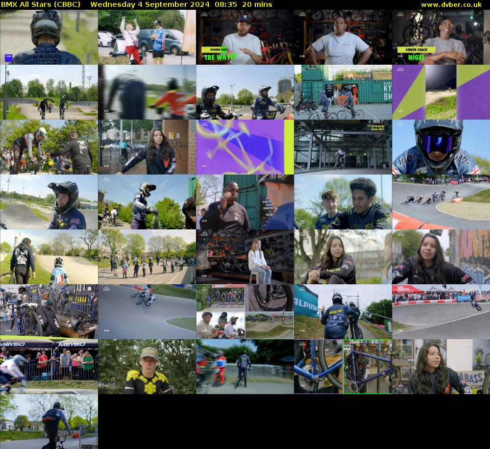 BMX All Stars (CBBC) Wednesday 4 September 2024 08:35 - 08:55