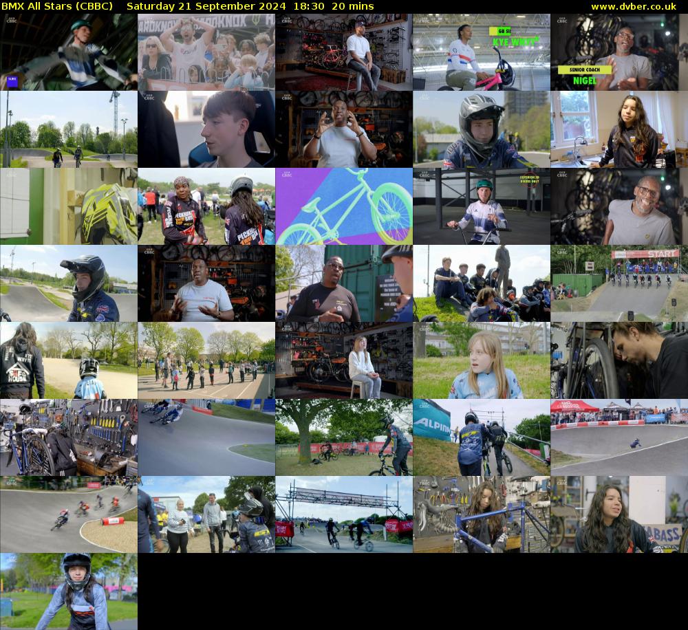 BMX All Stars (CBBC) Saturday 21 September 2024 18:30 - 18:50