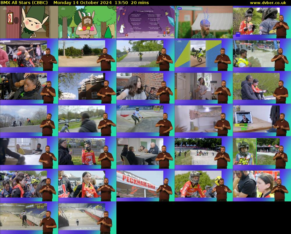BMX All Stars (CBBC) Monday 14 October 2024 13:50 - 14:10