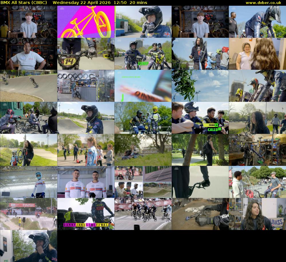 BMX All Stars (CBBC) Wednesday 22 April 2026 12:50 - 13:10