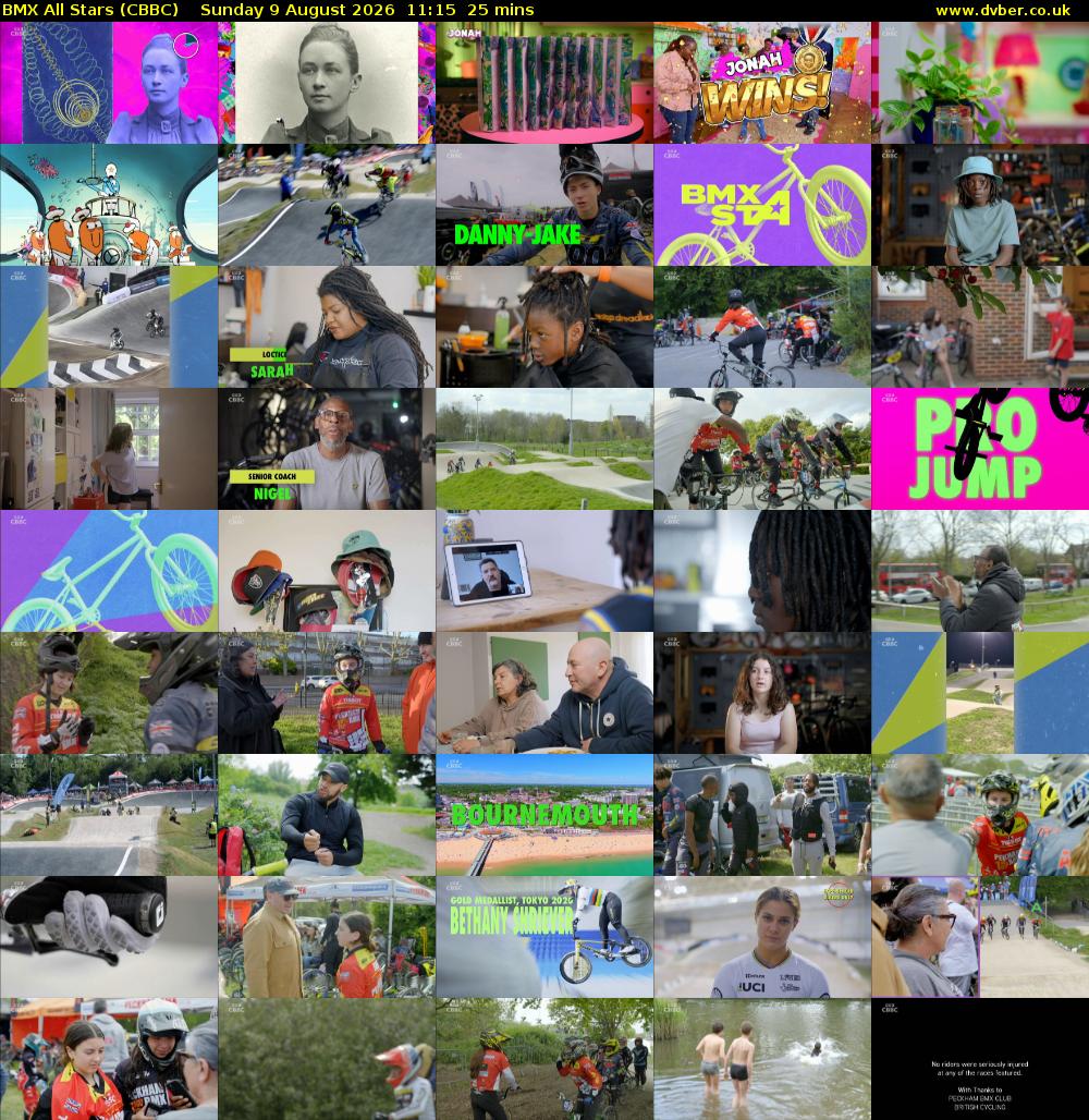 BMX All Stars (CBBC) Sunday 9 August 2026 11:15 - 11:40