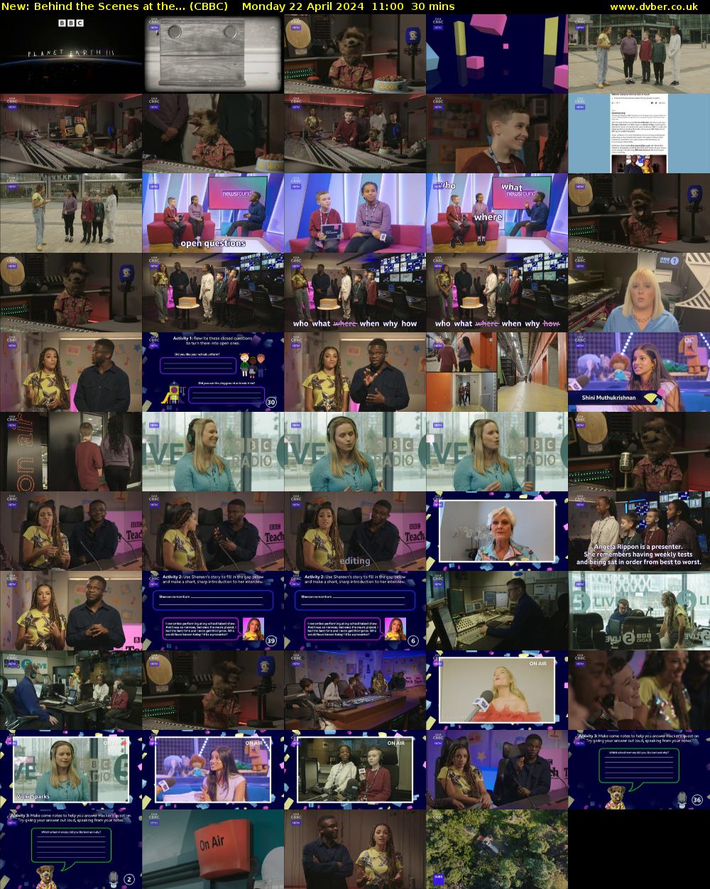 Behind the Scenes at the... (CBBC) Monday 22 April 2024 11:00 - 11:30