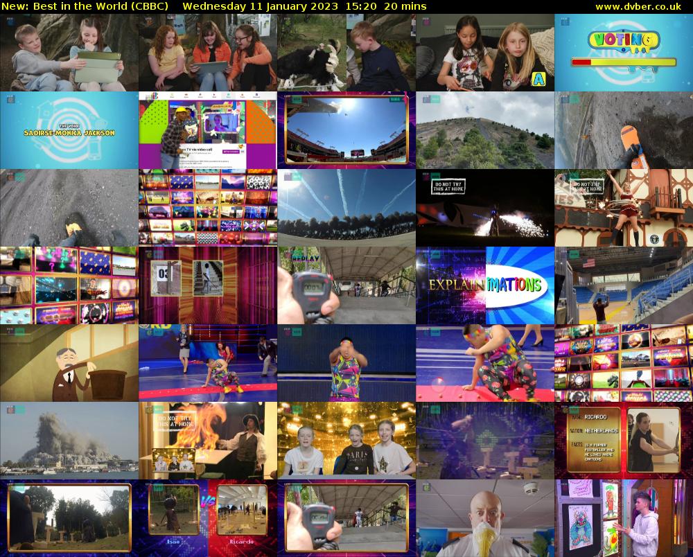 Best in the World (CBBC) Wednesday 11 January 2023 15:20 - 15:40