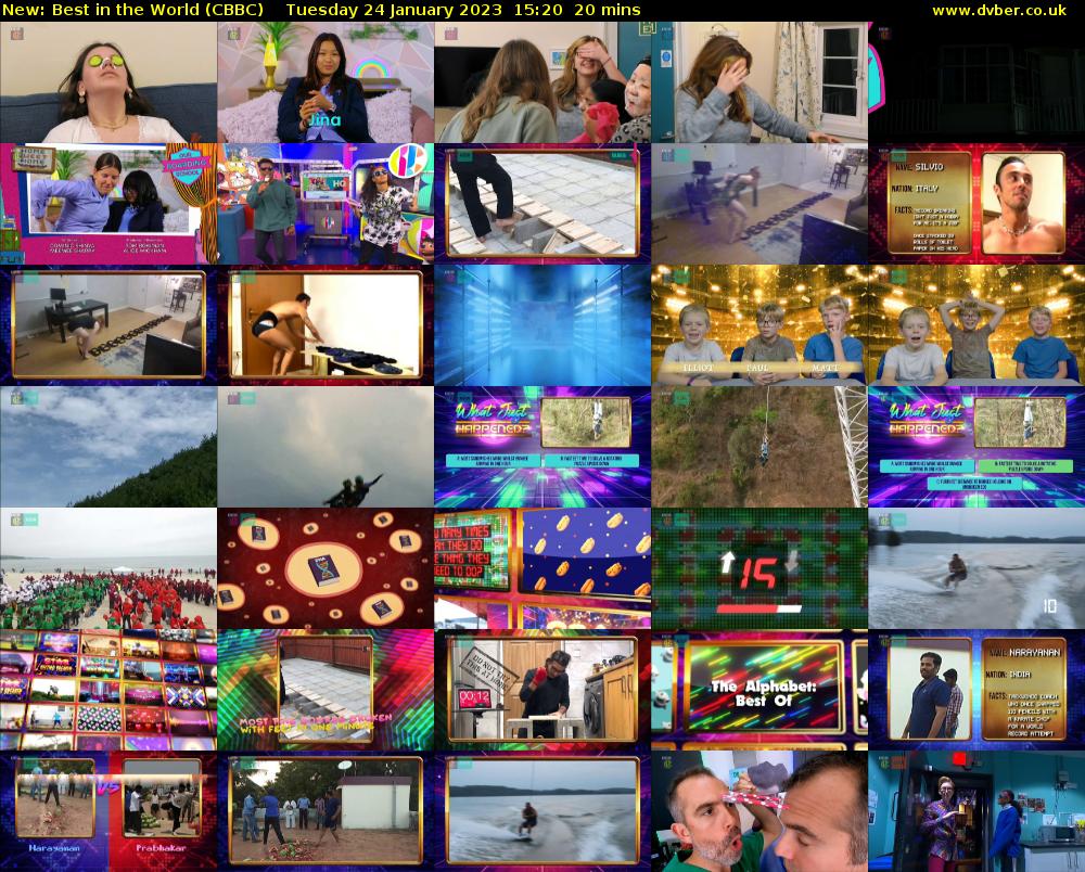 Best in the World (CBBC) Tuesday 24 January 2023 15:20 - 15:40