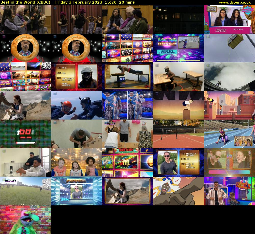 Best in the World (CBBC) Friday 3 February 2023 15:20 - 15:40
