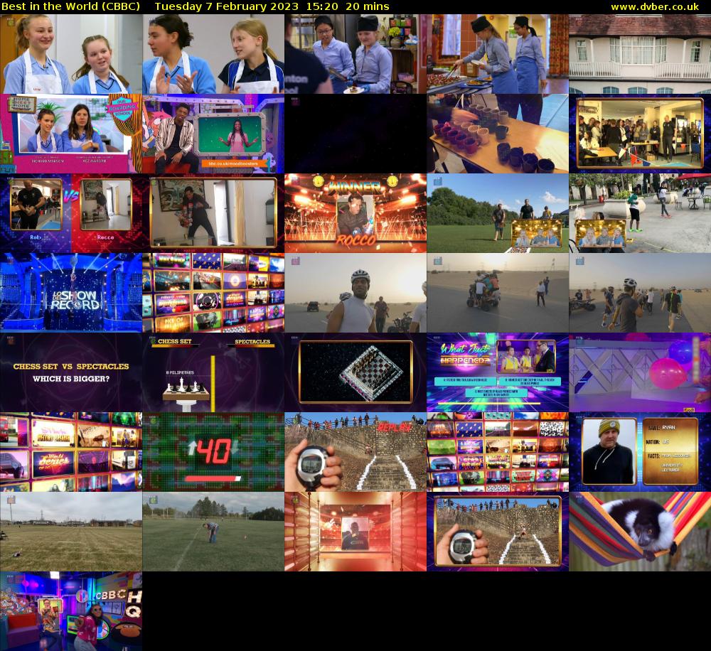 Best in the World (CBBC) Tuesday 7 February 2023 15:20 - 15:40