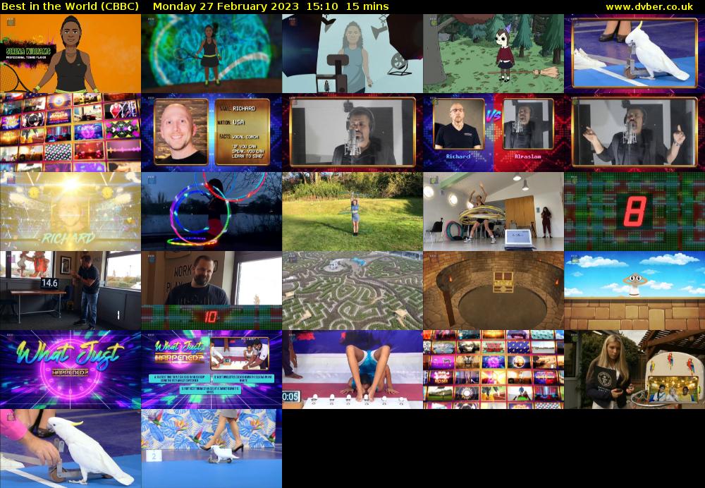 Best in the World (CBBC) Monday 27 February 2023 15:10 - 15:25