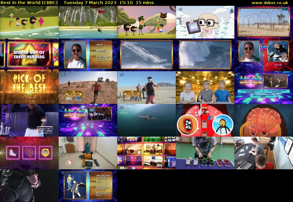 Best in the World (CBBC) Tuesday 7 March 2023 15:10 - 15:25
