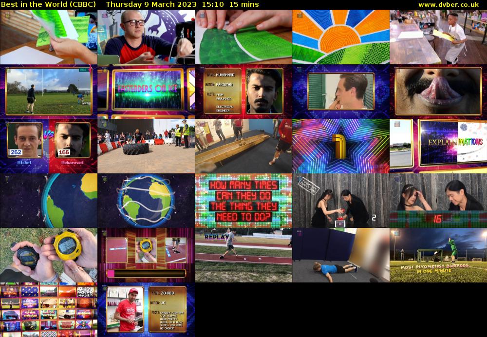 Best in the World (CBBC) Thursday 9 March 2023 15:10 - 15:25