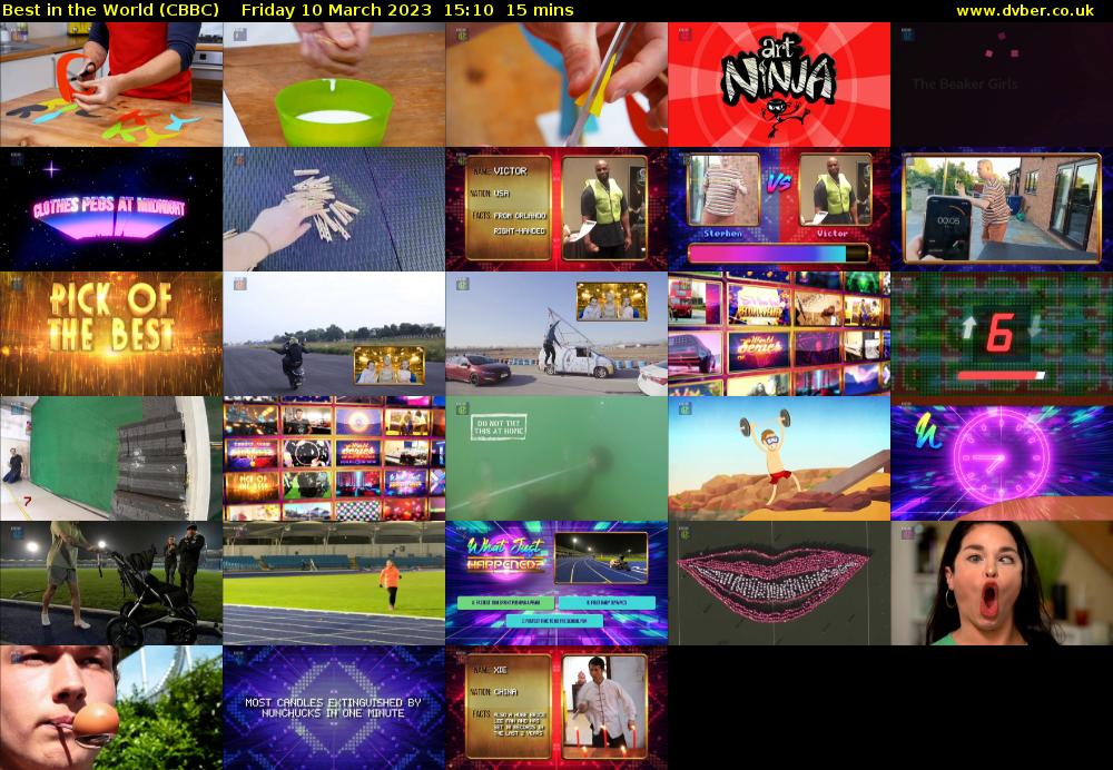 Best in the World (CBBC) Friday 10 March 2023 15:10 - 15:25