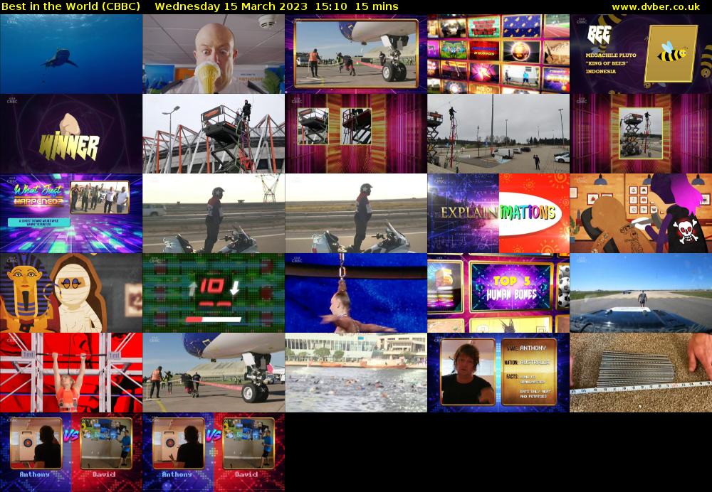 Best in the World (CBBC) Wednesday 15 March 2023 15:10 - 15:25