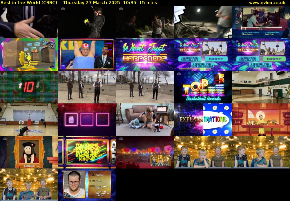 Best in the World (CBBC) Thursday 27 March 2025 10:35 - 10:50