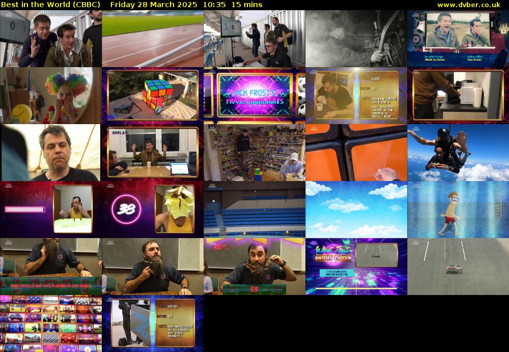 Best in the World (CBBC) Friday 28 March 2025 10:35 - 10:50
