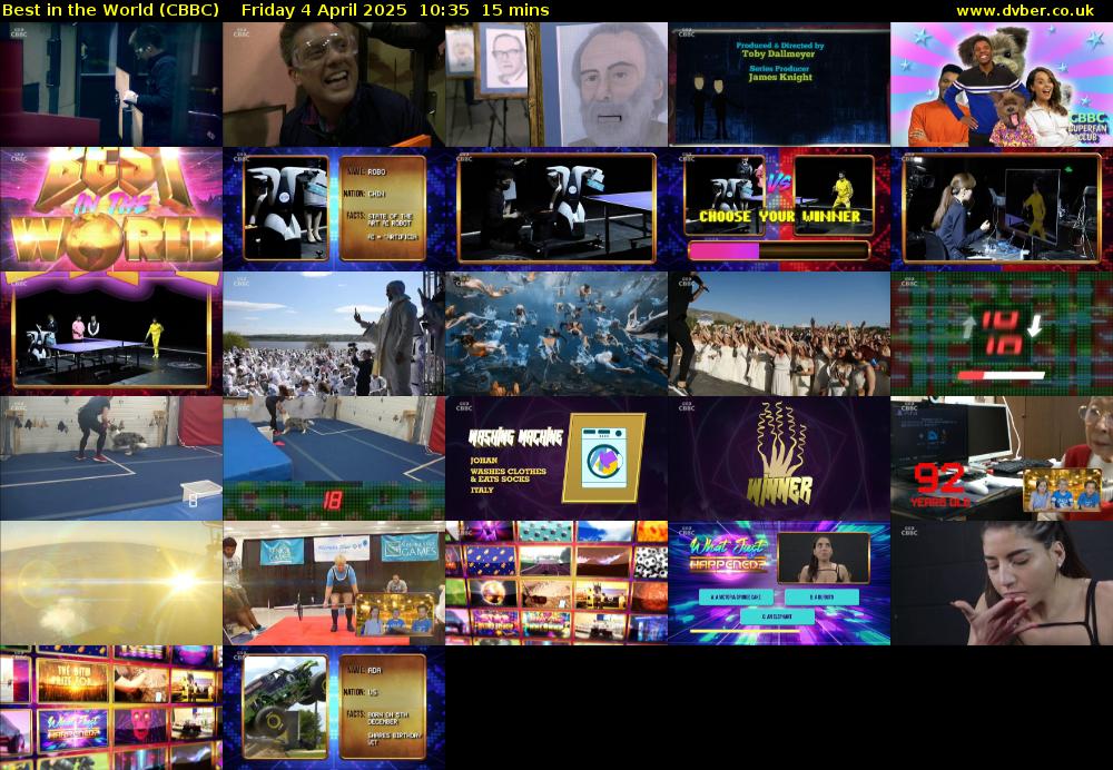 Best in the World (CBBC) Friday 4 April 2025 10:35 - 10:50