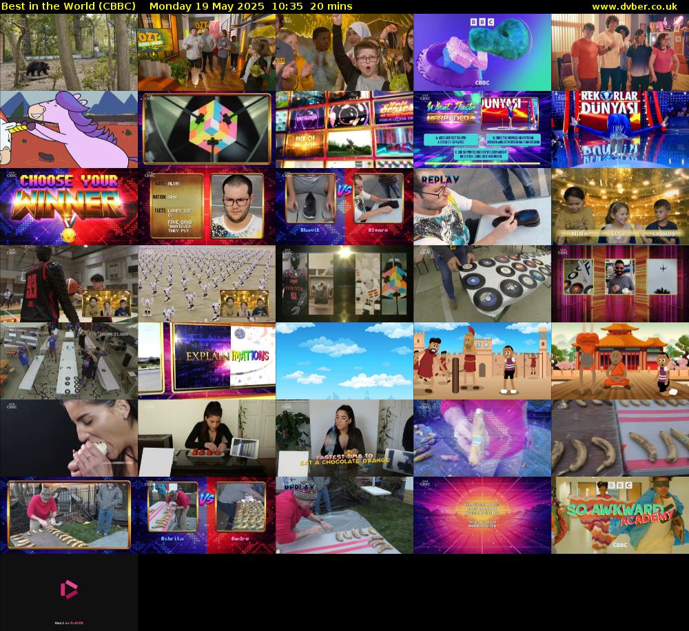Best in the World (CBBC) Monday 19 May 2025 10:35 - 10:55