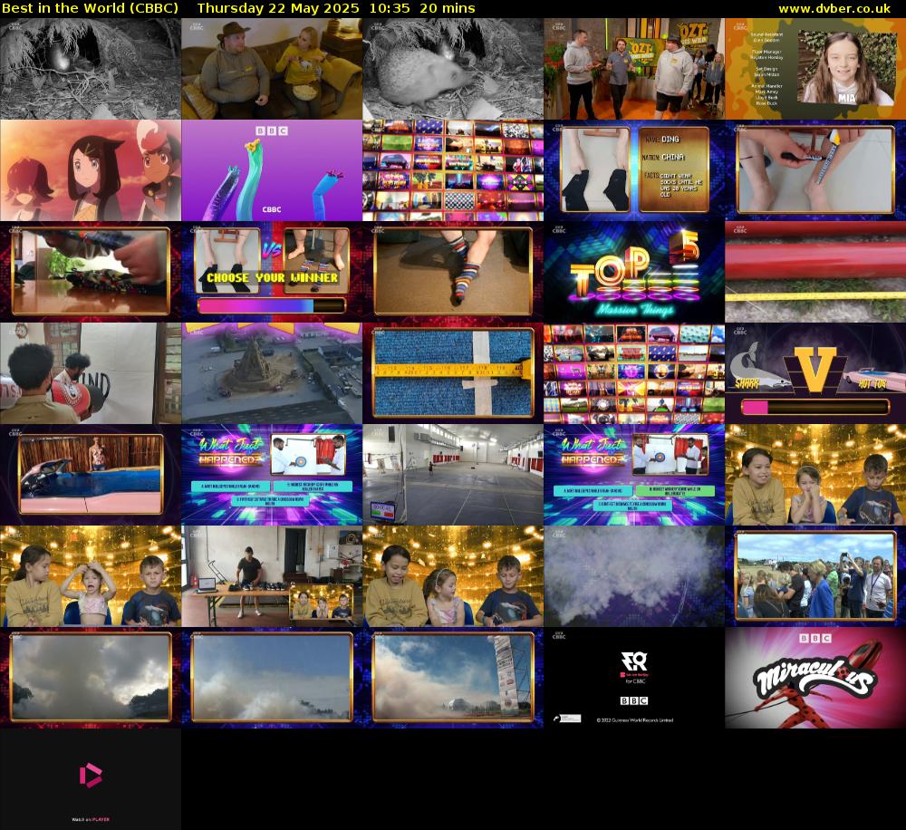 Best in the World (CBBC) Thursday 22 May 2025 10:35 - 10:55