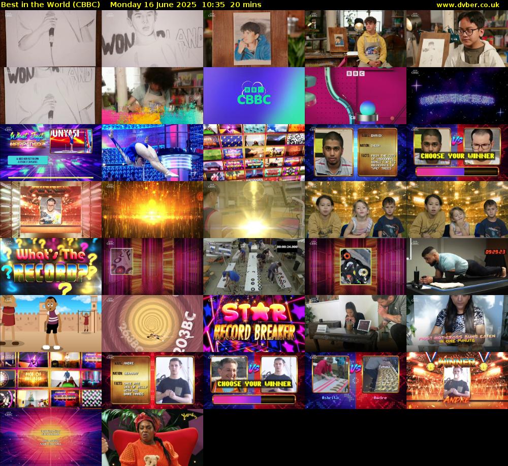 Best in the World (CBBC) Monday 16 June 2025 10:35 - 10:55