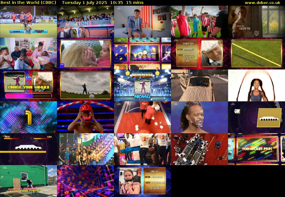 Best in the World (CBBC) Tuesday 1 July 2025 10:35 - 10:50