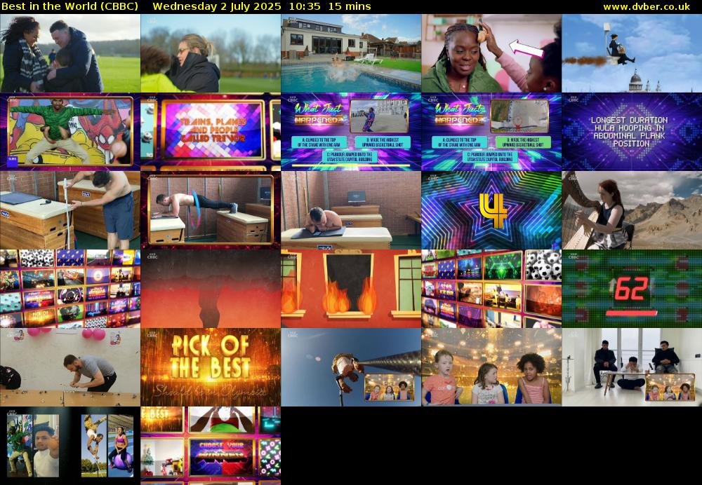 Best in the World (CBBC) Wednesday 2 July 2025 10:35 - 10:50
