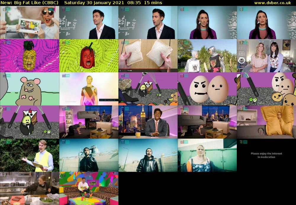 Big Fat Like (CBBC) Saturday 30 January 2021 08:35 - 08:50