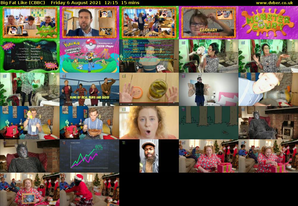 Big Fat Like (CBBC) Friday 6 August 2021 12:15 - 12:30