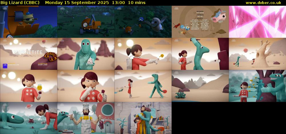 Big Lizard (CBBC) Monday 15 September 2025 13:00 - 13:10