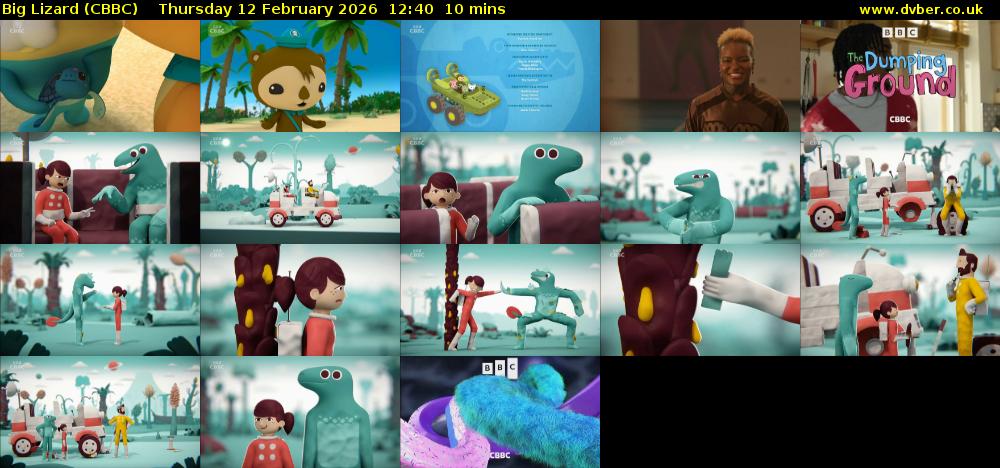 Big Lizard (CBBC) Thursday 12 February 2026 12:40 - 12:50